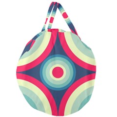 Circle Pattern Repeat Design Giant Round Zipper Tote by Pakjumat