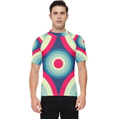 Circle Pattern Repeat Design Men s Short Sleeve Rash Guard by Pakjumat