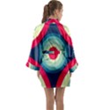 Circle Pattern Repeat Design Long Sleeve Satin Kimono View2