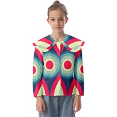 Circle Pattern Repeat Design Kids  Peter Pan Collar Blouse by Pakjumat