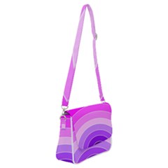 Pink Rainbow Purple Design Pattern Shoulder Bag With Back Zipper by Pakjumat