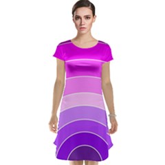 Pink Rainbow Purple Design Pattern Cap Sleeve Nightdress by Pakjumat