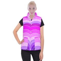 Pink Rainbow Purple Design Pattern Women s Button Up Vest by Pakjumat