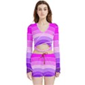 Pink Rainbow Purple Design Pattern Velvet Wrap Crop Top and Shorts Set View1