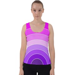 Pink Rainbow Purple Design Pattern Velvet Tank Top