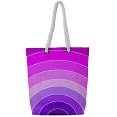 Pink Rainbow Purple Design Pattern Full Print Rope Handle Tote (small)