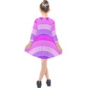 Pink Rainbow Purple Design Pattern Kids  Quarter Sleeve Shirt Dress View2