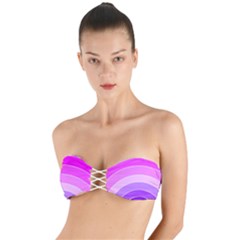 Pink Rainbow Purple Design Pattern Twist Bandeau Bikini Top