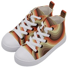 Twirl Swirl Waves Pattern Kids  Mid-top Canvas Sneakers