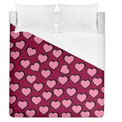 Pattern Pink Abstract Heart Duvet Cover (queen Size) by Pakjumat