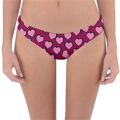 Pattern Pink Abstract Heart Reversible Hipster Bikini Bottoms