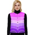 Pink Rainbow Purple Design Pattern Women s Button Up Puffer Vest View1