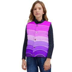 Pink Rainbow Purple Design Pattern Kid s Button Up Puffer Vest	