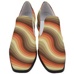 Twirl Swirl Waves Pattern Women Slip On Heel Loafers by Pakjumat