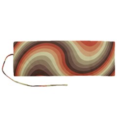 Twirl Swirl Waves Pattern Roll Up Canvas Pencil Holder (m) by Pakjumat