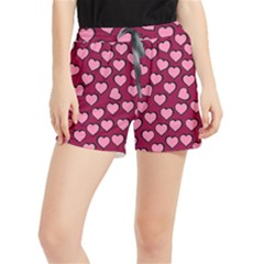 Pattern Pink Abstract Heart Women s Runner Shorts by Pakjumat