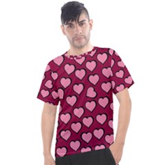 Pattern Pink Abstract Heart Men s Sport Top by Pakjumat