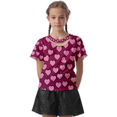 Pattern Pink Abstract Heart Kids  Front Cut T-shirt by Pakjumat