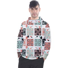 Mint Black Coral Heart Paisley Men s Pullover Hoodie by Pakjumat