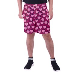 Pattern Pink Abstract Heart Men s Pocket Shorts by Pakjumat