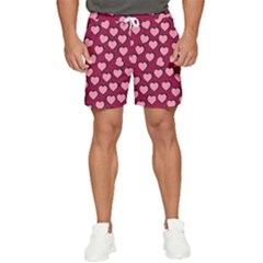 Pattern Pink Abstract Heart Men s Runner Shorts by Pakjumat