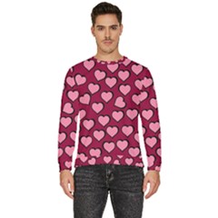 Pattern Pink Abstract Heart Men s Fleece Sweatshirt by Pakjumat