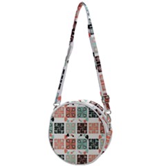 Mint Black Coral Heart Paisley Crossbody Circle Bag