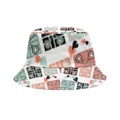 Mint Black Coral Heart Paisley Inside Out Bucket Hat by Pakjumat