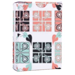 Mint Black Coral Heart Paisley Playing Cards Single Design (rectangle) With Custom Box by Pakjumat