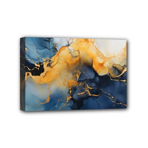 Abstract Marble Design Background Mini Canvas 6  X 4  (stretched) by Pakjumat