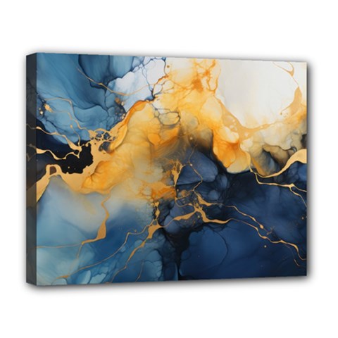 Abstract Marble Design Background Canvas 14  X 11  (stretched) by Pakjumat