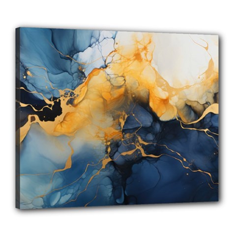 Abstract Marble Design Background Canvas 24  X 20  (stretched) by Pakjumat