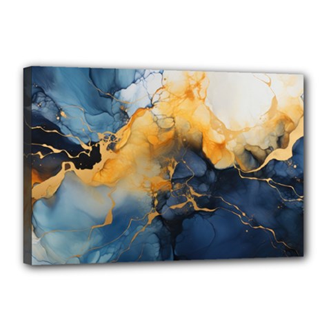 Abstract Marble Design Background Canvas 18  X 12  (stretched) by Pakjumat