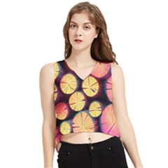 Wood Firewood Wooden V-neck Cropped Tank Top by Pakjumat