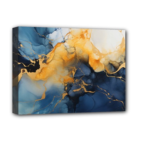 Abstract Marble Design Background Deluxe Canvas 16  X 12  (stretched)  by Pakjumat