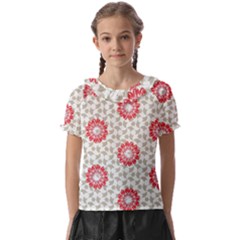 Print Pattern Fashion Background Kids  Frill Chiffon Blouse by Pakjumat