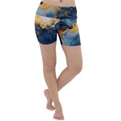 Abstract Marble Design Background Lightweight Velour Yoga Shorts by Pakjumat