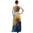 Abstract Marble Design Background Empire Waist Velour Maxi Dress View2