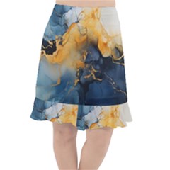 Abstract Marble Design Background Fishtail Chiffon Skirt by Pakjumat