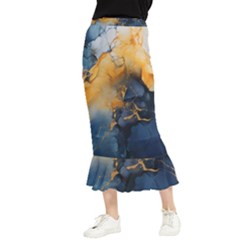 Abstract Marble Design Background Maxi Fishtail Chiffon Skirt by Pakjumat