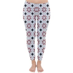 Tile Pattern Design Flowers Classic Winter Leggings by Pakjumat