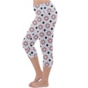 Tile Pattern Design Flowers Lightweight Velour Capri Yoga Leggings View2