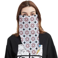 Tile Pattern Design Flowers Face Covering Bandana (triangle) by Pakjumat