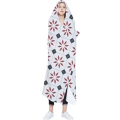 Tile Pattern Design Flowers Wearable Blanket by Pakjumat