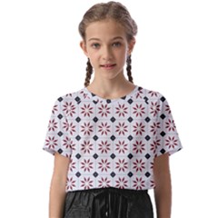 Tile Pattern Design Flowers Kids  Basic T-shirt by Pakjumat