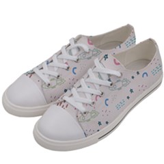 Spaceship Pattern Star Women s Low Top Canvas Sneakers by Pakjumat