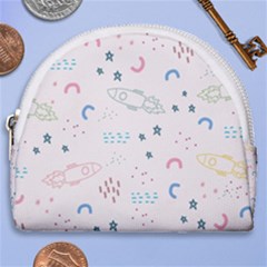 Spaceship Pattern Star Horseshoe Style Canvas Pouch by Pakjumat