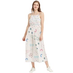 Spaceship Pattern Star Boho Sleeveless Summer Dress by Pakjumat