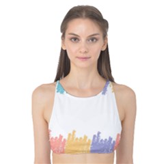 Border Frame Colorful Brush Strokes Tank Bikini Top by Pakjumat