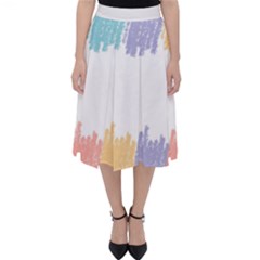 Border Frame Colorful Brush Strokes Classic Midi Skirt by Pakjumat